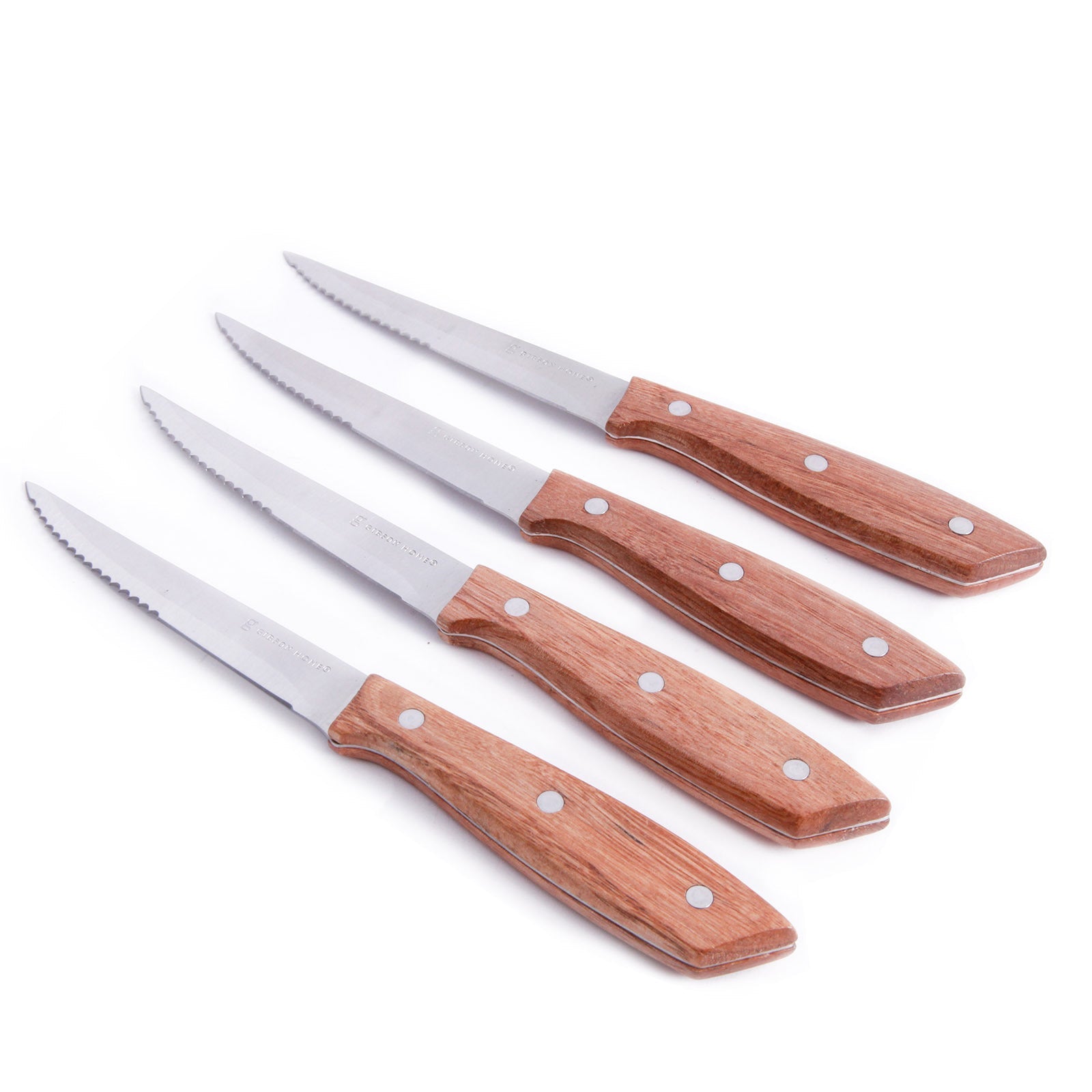 Gibson Home Seward 4 Piece Stainless Steel Steak Knife Cutlery Set with Wood Handles LuxuryLifeWay Online Store