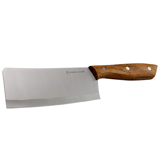 Gibson Home Seward 6 inch Stainless Steel Cleaver with Wooden Handle LuxuryLifeWay Online Store