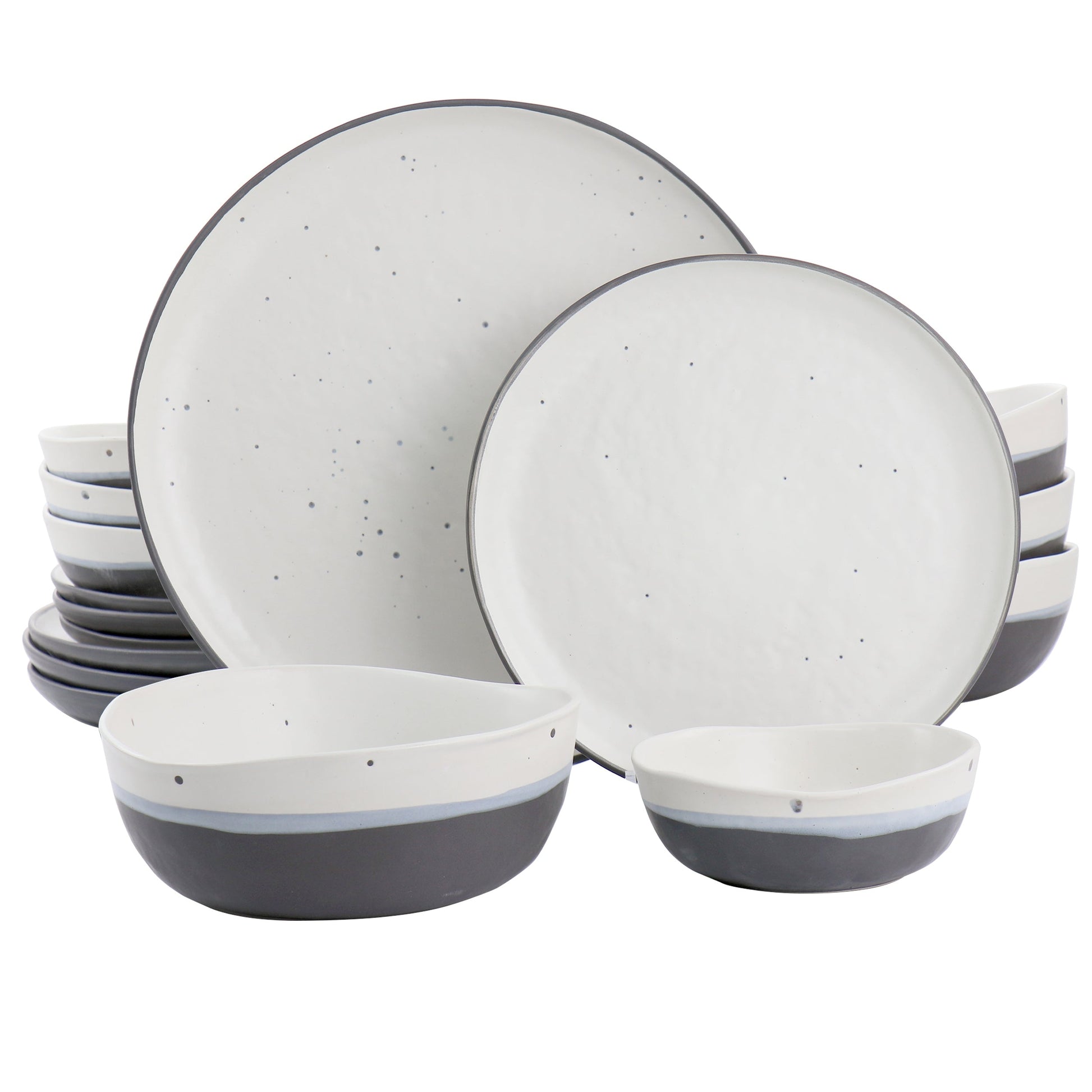Gibson Elite Rhinebeck 16 Piece Round Stoneware Dinnerware Set in Blue LuxuryLifeWay Online Store