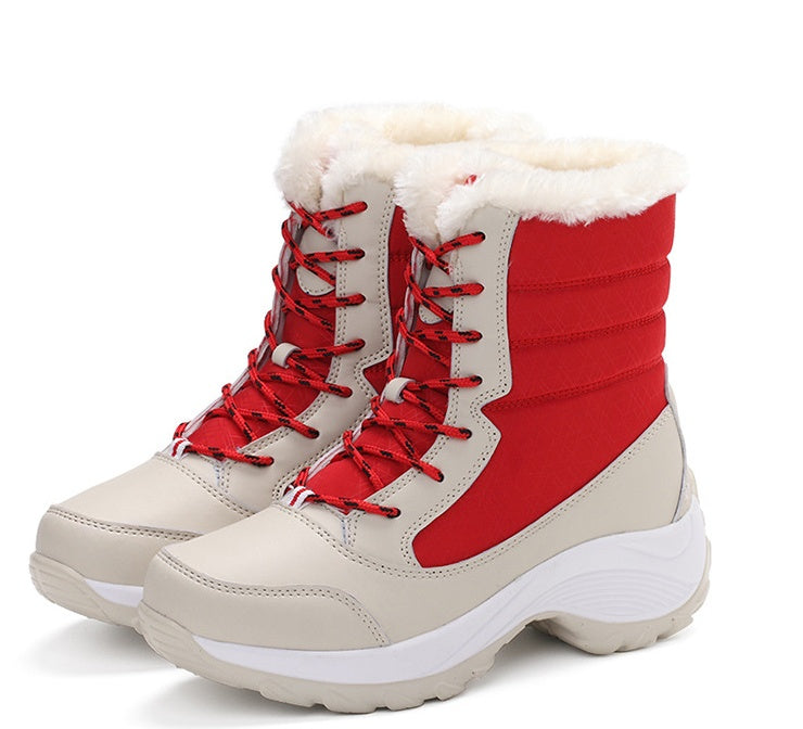 Snow Boots Female High To Help Waterproof Ladies Cotton Shoes Boots Plus Velvet Shoes Best YouTube Store