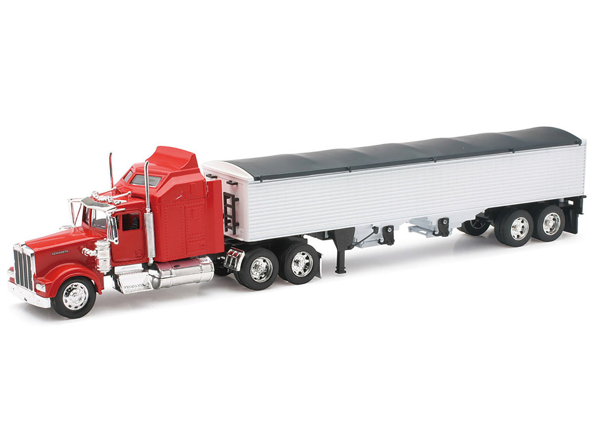 Kenworth W900 Grain Truck Red and White "Long Haul Truckers" Series 1/32 Diecast Model by New Ray LuxuryLifeWay Online Store