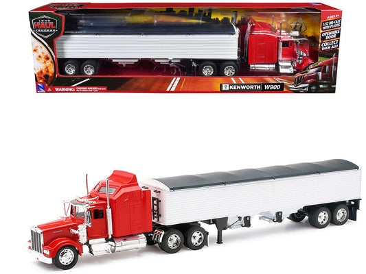 Kenworth W900 Grain Truck Red and White "Long Haul Truckers" Series 1/32 Diecast Model by New Ray LuxuryLifeWay Online Store