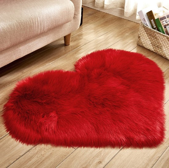 Plush Heart Shaped Carpet PearlNestDecor.com
