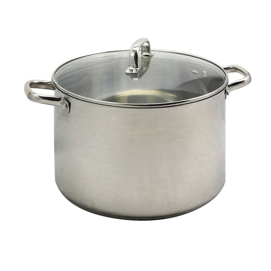 Oster Adenmore 16 Quart Stainless Steel Stock Pot With Tempered Glass Lid LuxuryLifeWay Online Store