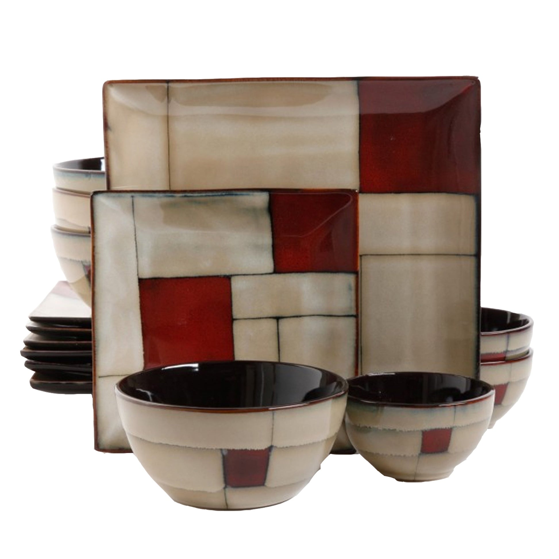 Gibson Elite Azeal 16 Piece Double Bowl Dinnerware Set in Taupe LuxuryLifeWay Online Store