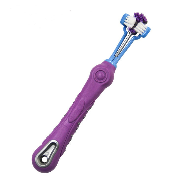 Three Sided Pet Toothbrush Dog Brush Bad Breath Tartar Teeth Care Pets Fashion