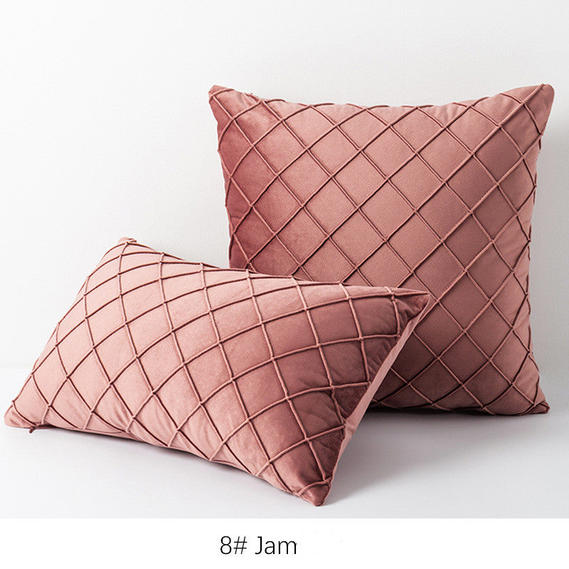Diamond plaid velvet pillowcase Best YouTube Store