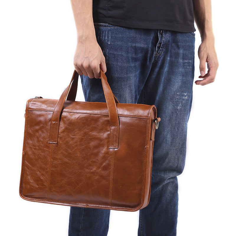 Men's leather briefcase CJD