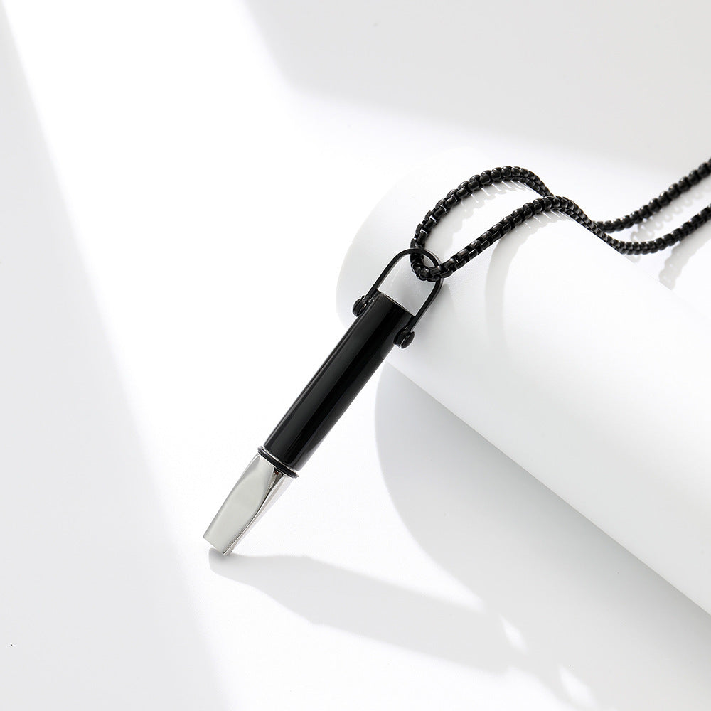 Breathing Resistance Whistle Necklace Round Tube Built-in Cotton Core LadyShow.Store