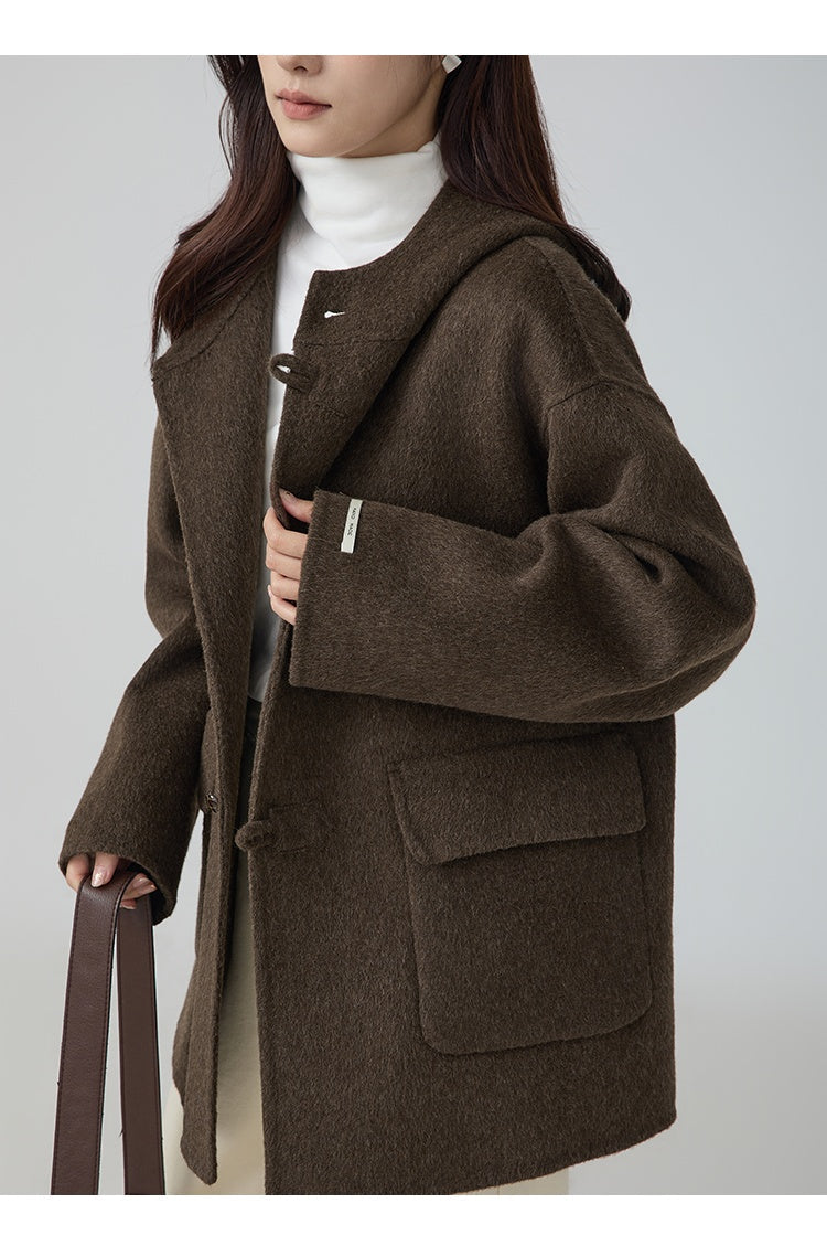 High-grade Short Hooded Woolen Coat Best YouTube Store