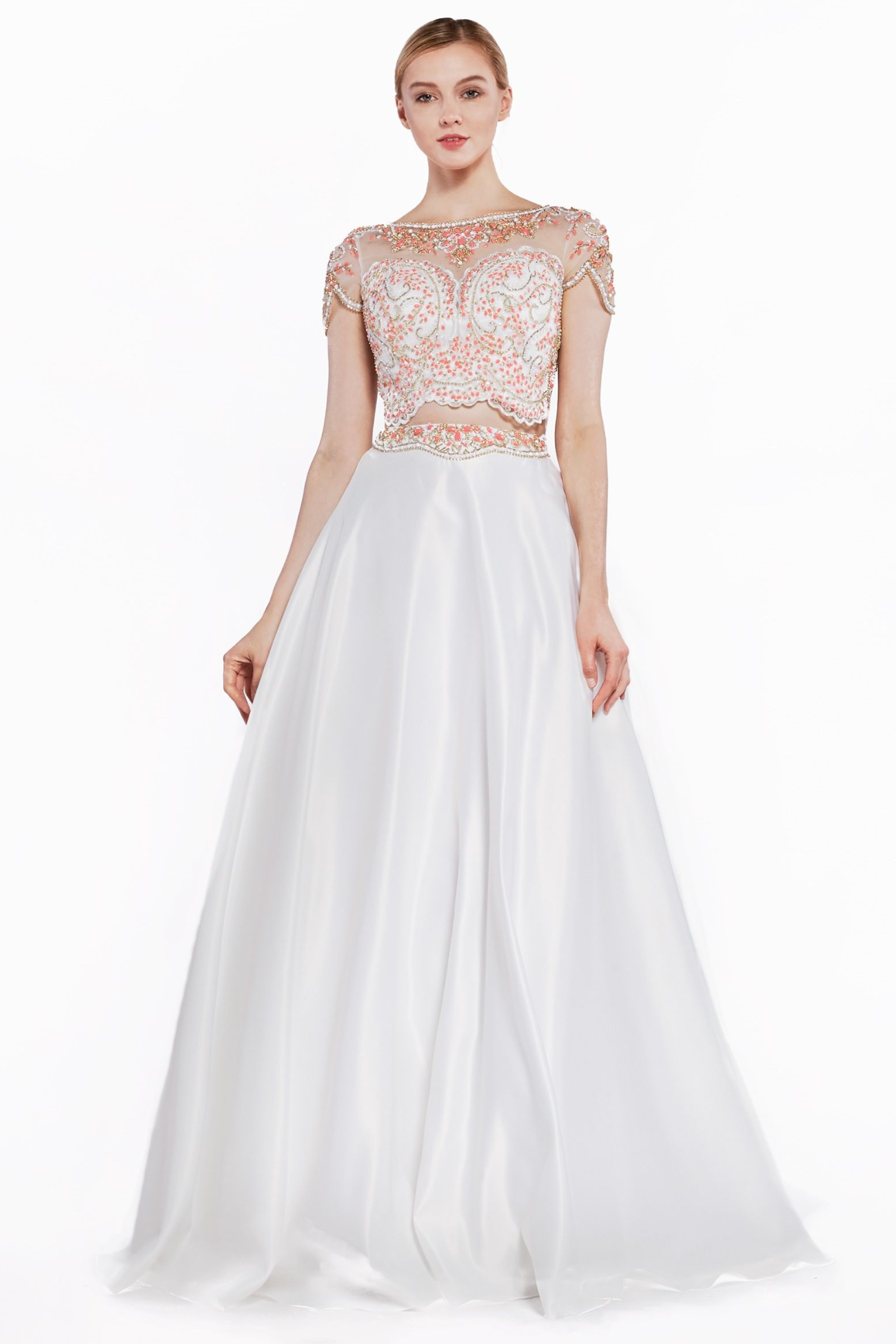 Beaded 2 Piece Satin Ball Gown LuxuryLifeWay Online Store