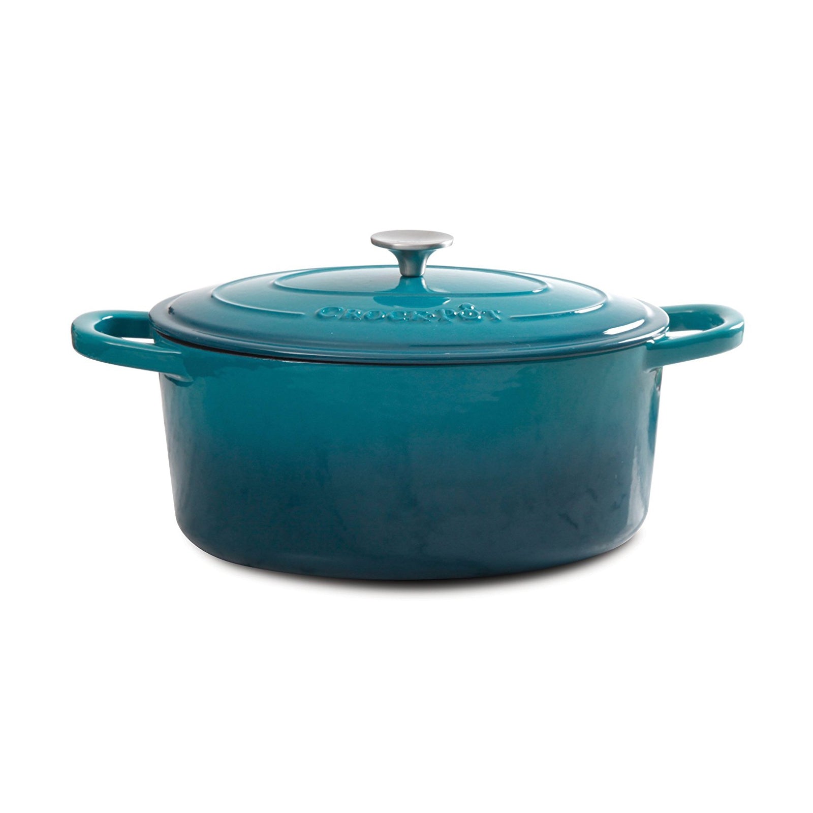Crock Pot Artisan 5 Quart Round Enameled Cast Iron Dutch Oven in Teal Ombre LuxuryLifeWay Online Store