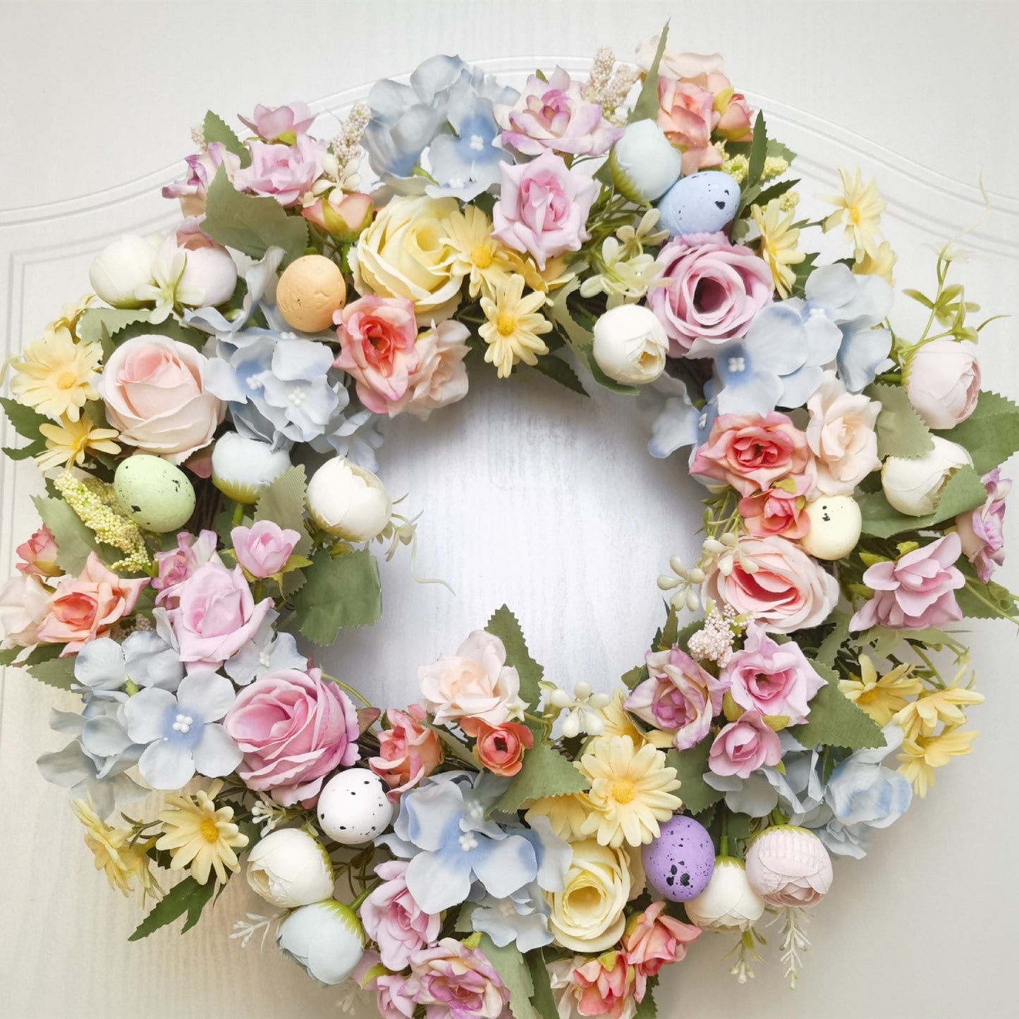 Valentine Easter Rose Tea Bag Hydrangea Wreath