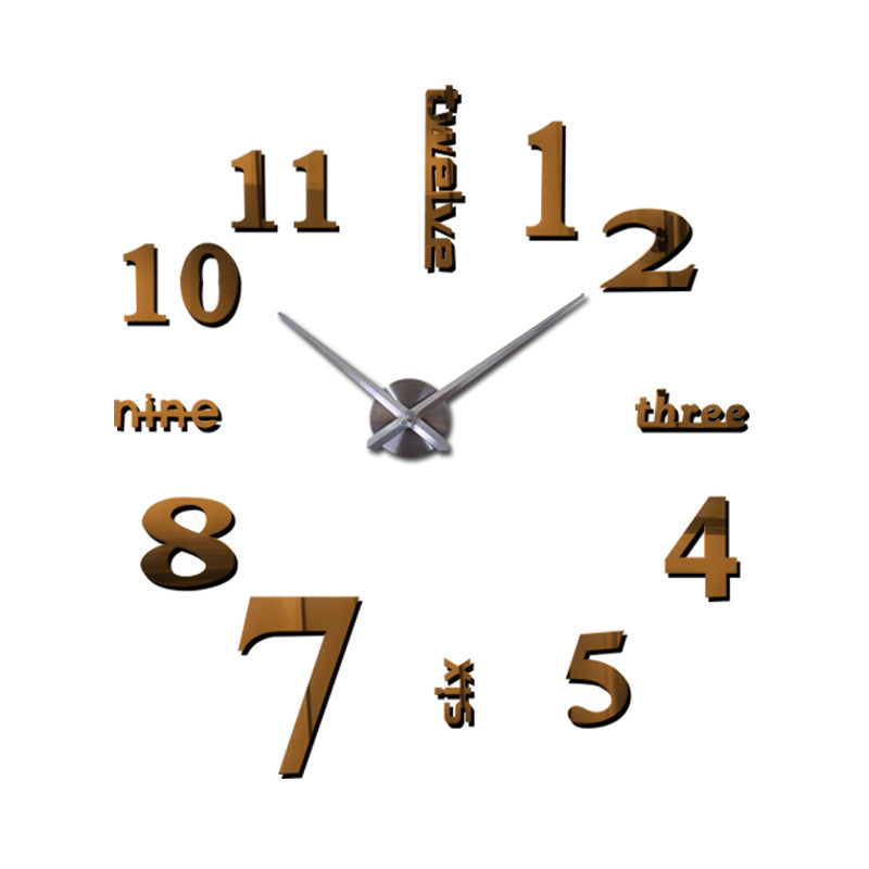 Creative acrylic mirror wall clock DIY stereo hanging PearlNestDecor.com