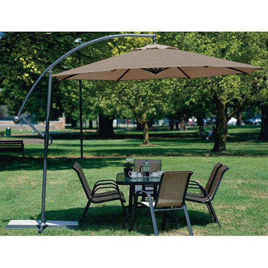 10 Foot Mocha Offset Patio Canopy Umbrella Rotates 360 Degrees LuxuryLifeWay Online Store