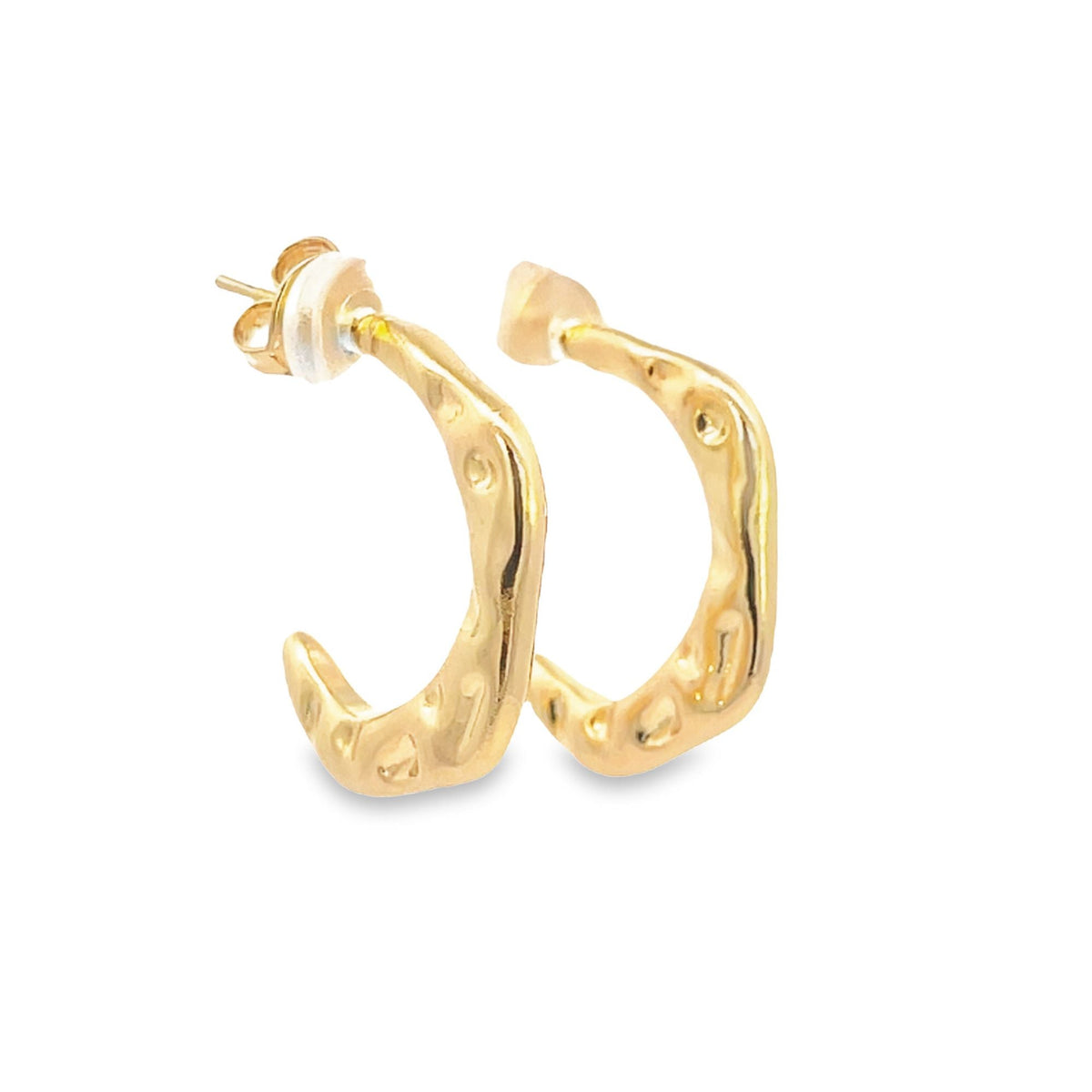 18K Gold Filled Abstract Designed Bumpy Stud Hoop Earring (L418) LuxuryLifeWay Online Store