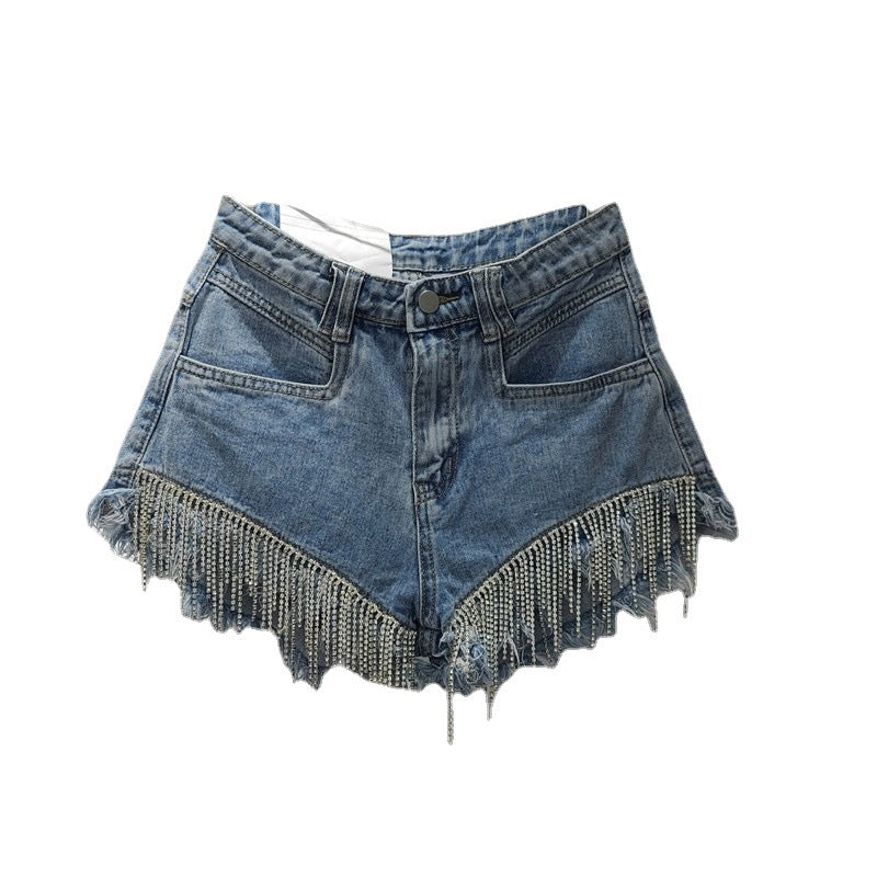 2023 Summer High-Waisted Ripped Denim Shorts for Women Pi-Mart