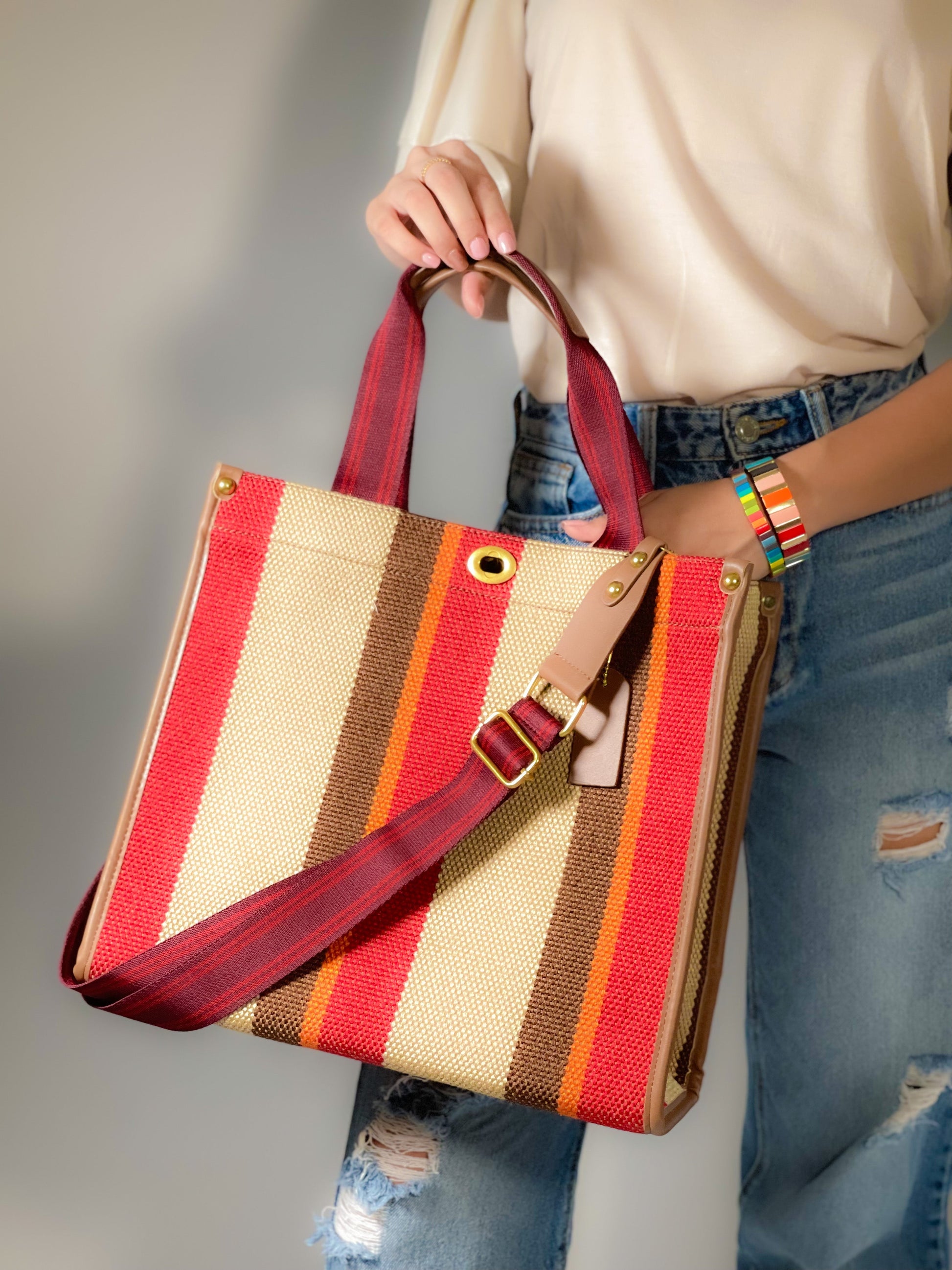 Stripe Tote LadyShow.Store