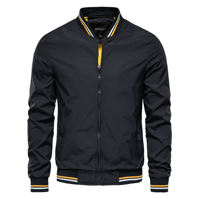Men's Striped Zip-up Jacket With Pockets Fashion Casual Outerwear Sports Baseball Clothing Spring And Fall LadyShow.Store