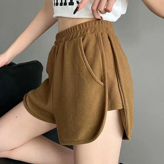 Waffle Sweatpants Shorts For Women LadyShow.Store