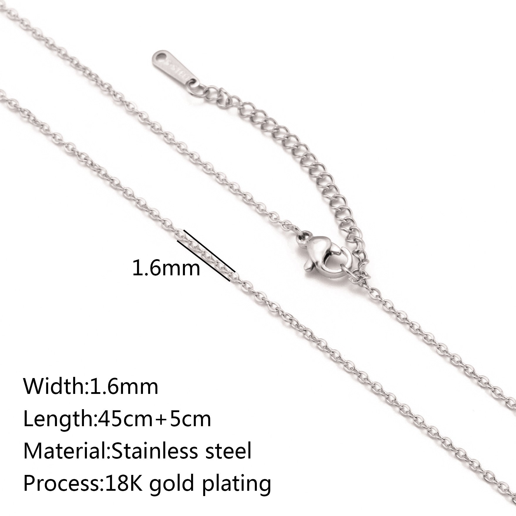 Stainless Steel Vacuum Vapor Plating 18K Gold Color Protection Lip Chain Accessories CJD