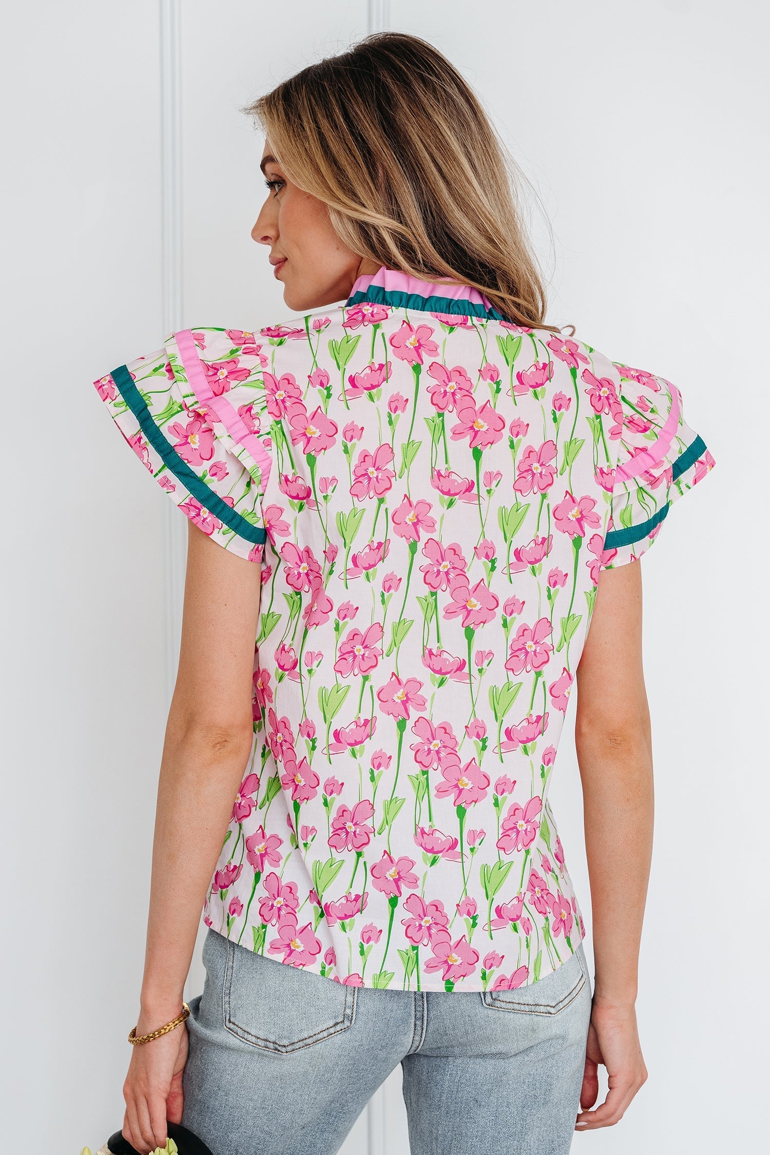 Elyse Ruffled Short Sleeve Blouse LuxuryLifeWay Online Store