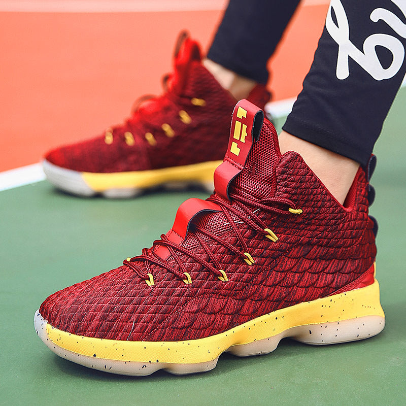 Shock-absorbing large size basketball shoes high to help outdoor sports shoes Best YouTube Store