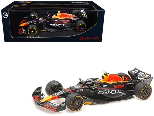 Red Bull Racing RB19 #11 Sergio Perez "Oracle" 2nd Place F1 Formula One "Italian GP" (2023) with Driver Limited Edition to 108 pieces Worldwide 1/18 Diecast Model Car by Minichamps LuxuryLifeWay Online Store