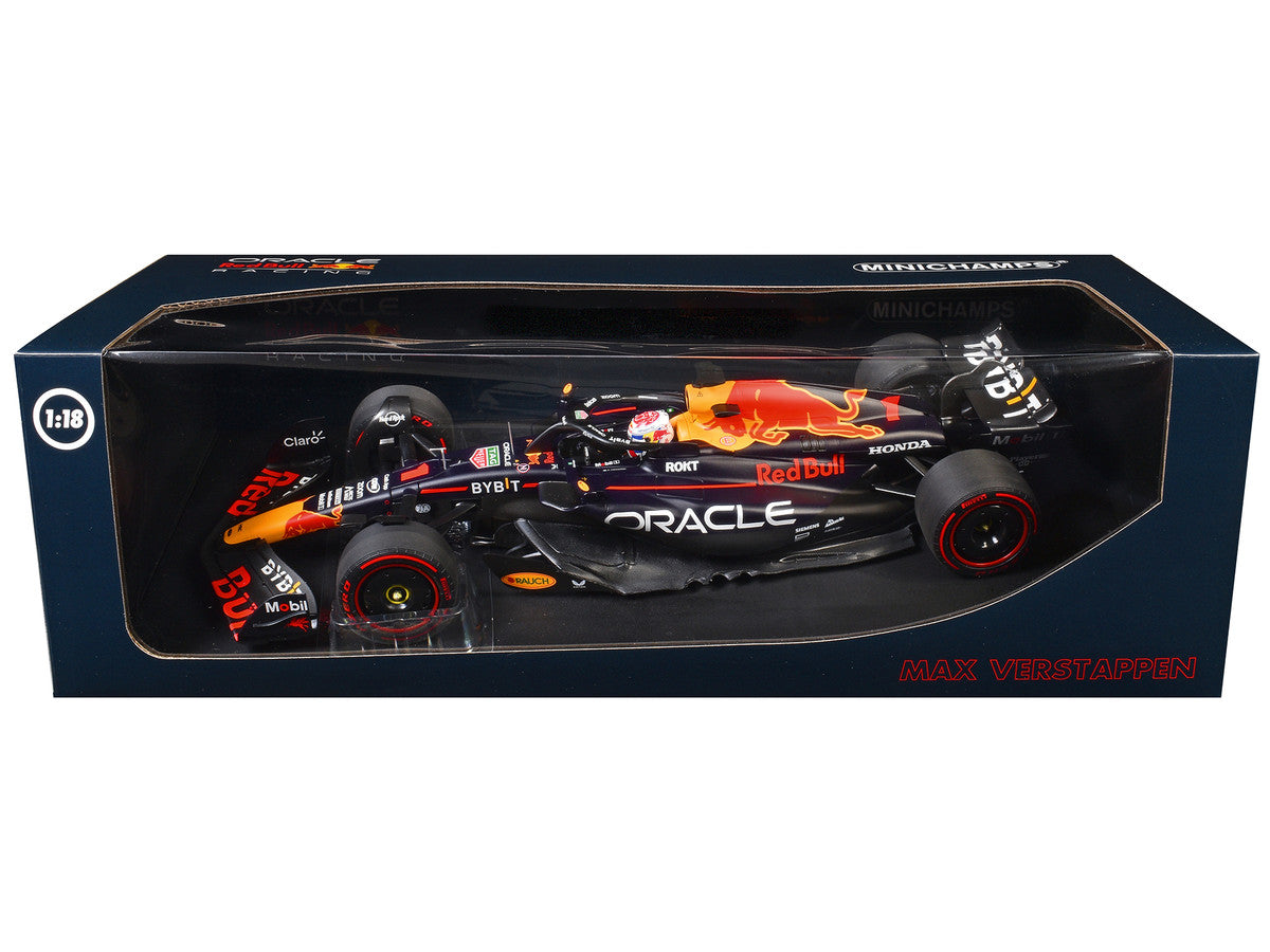 Red Bull Racing RB19 #1 Max Verstappen "Oracle" 2nd Place F1 Formula One Sprint Race "Qatar GP" (2023) with Driver Limited Edition to 480 pieces Worldwide 1/18 Diecast Model Car by Minichamps LuxuryLifeWay Online Store