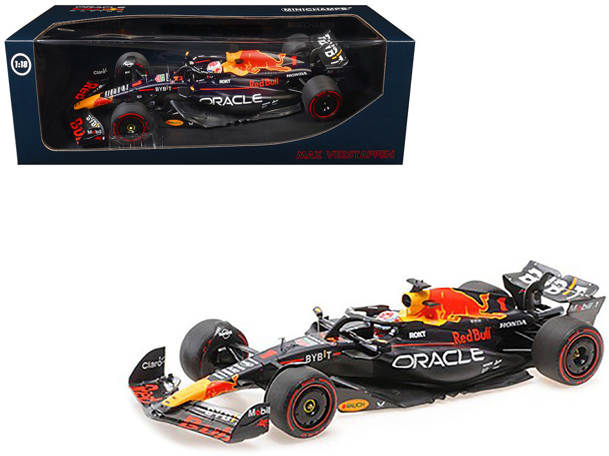 Red Bull Racing RB19 #1 Max Verstappen "Oracle" 2nd Place F1 Formula One Sprint Race "Qatar GP" (2023) with Driver Limited Edition to 480 pieces Worldwide 1/18 Diecast Model Car by Minichamps LuxuryLifeWay Online Store
