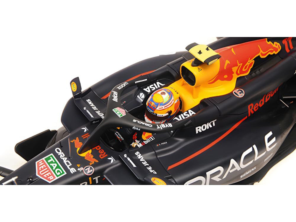 Red Bull Racing RB20 #11 Sergio Perez "Oracle" 2nd Place F1 Formula One "Bahrain GP" (2024) with Driver Limited Edition to 180 pieces Worldwide 1/18 Diecast Model Car by Minichamps LuxuryLifeWay Online Store