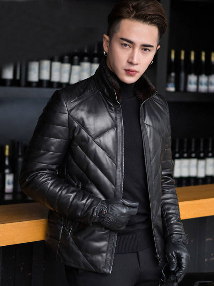 Leather down jacket plus velvet mink jacket Best YouTube Store