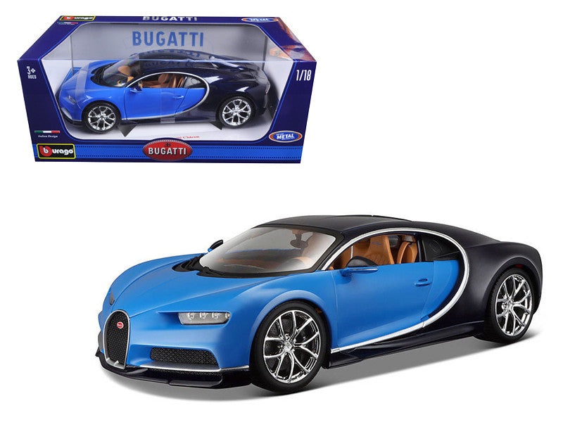 2016 Bugatti Chiron Blue 1/18 Diecast Model Car by Bburago LuxuryLifeWay Online Store