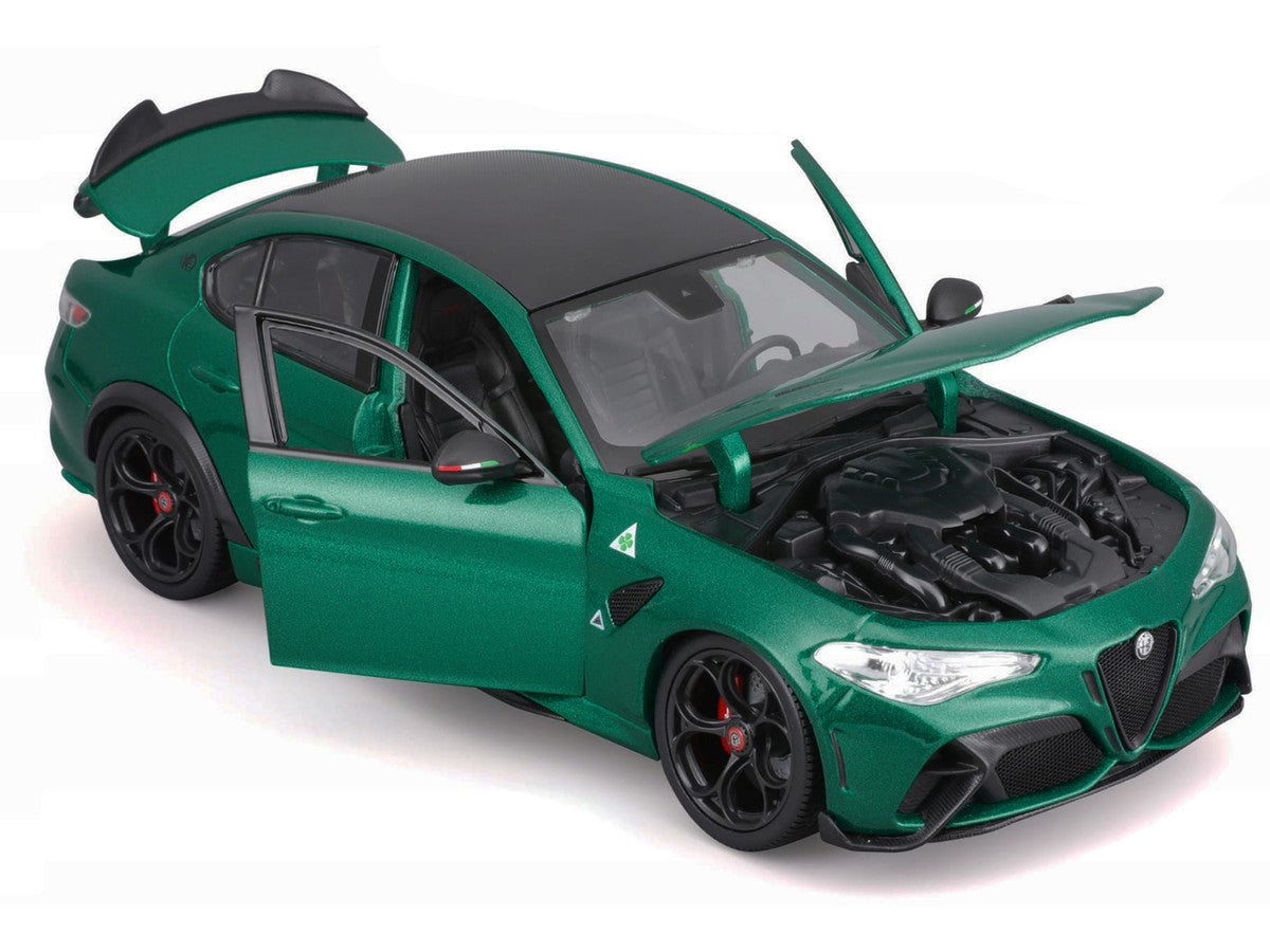 Alfa Romeo Giulia GTA Green Metallic with Carbon Top 1/18 Diecast Model Car by Bburago LuxuryLifeWay Online Store