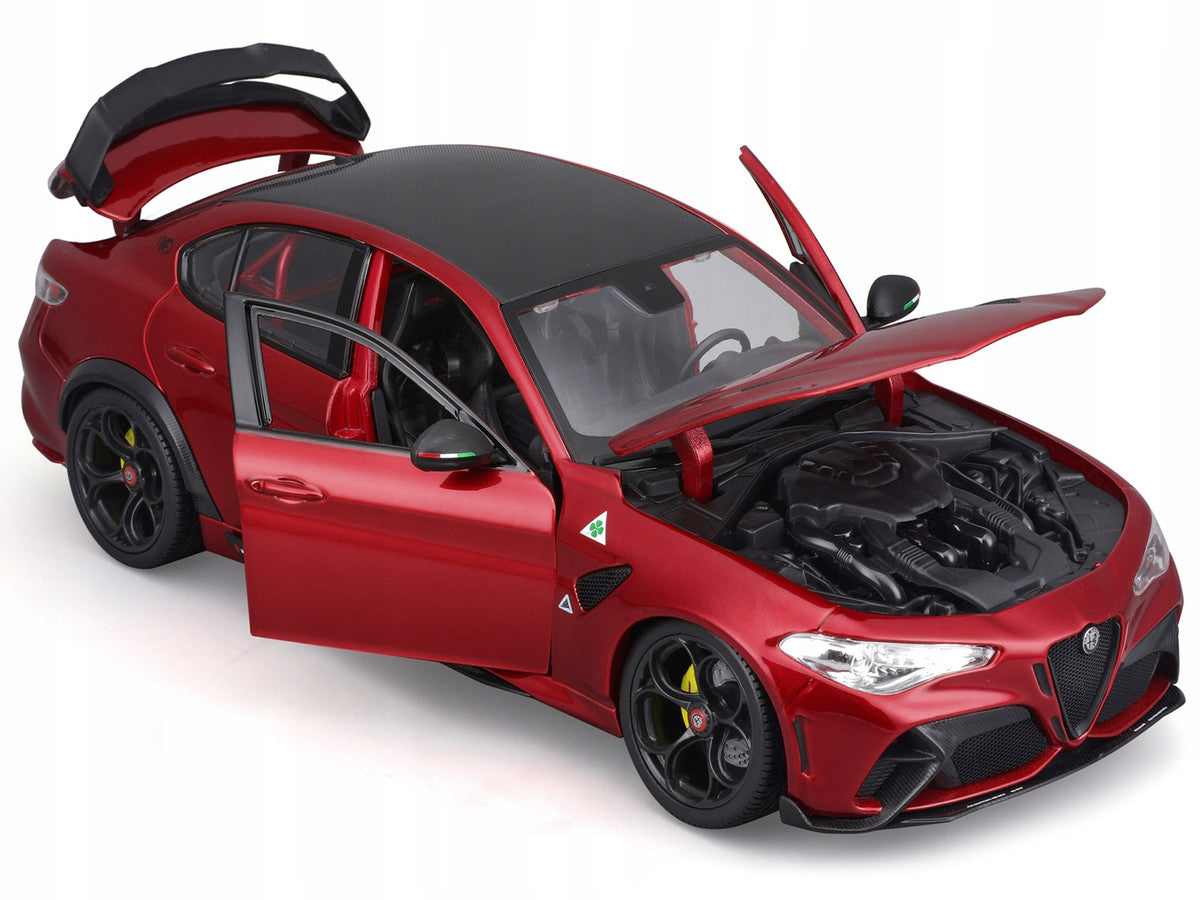 Alfa Romeo Giulia GTA Red Metallic with Carbon Top 1/18 Diecast Model Car by Bburago LuxuryLifeWay Online Store