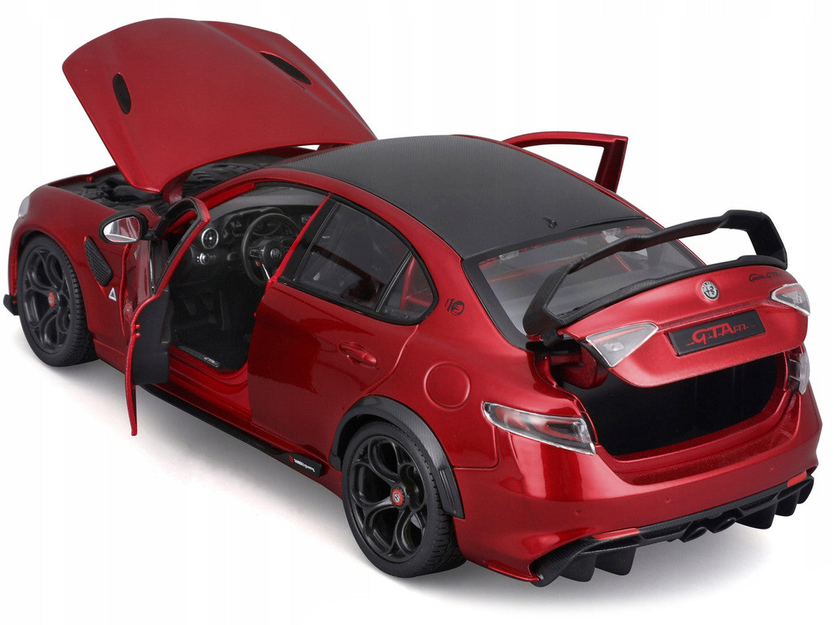 Alfa Romeo Giulia GTA Red Metallic with Carbon Top 1/18 Diecast Model Car by Bburago LuxuryLifeWay Online Store