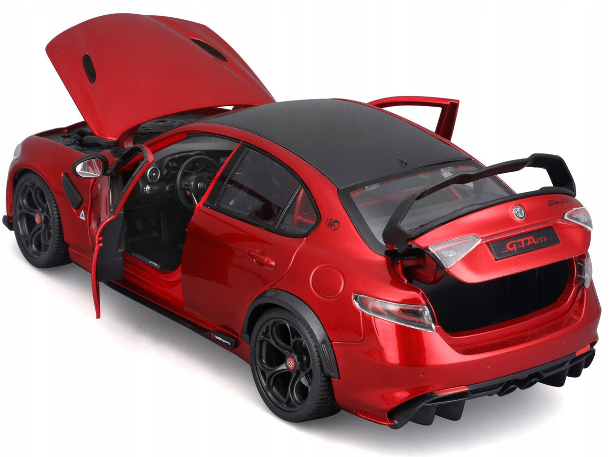 Alfa Romeo Giulia GTAm Red Metallic with Carbon Top 1/18 Diecast Model Car by Bburago LuxuryLifeWay Online Store