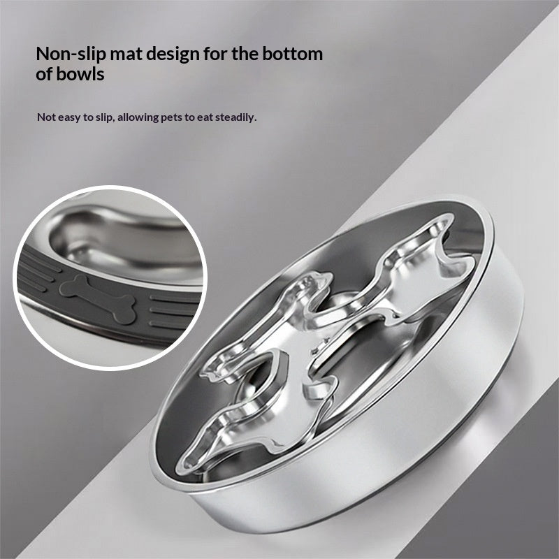 Stainless Steel Rotating Pet Bowl To Prevent Choking Pets Fashion