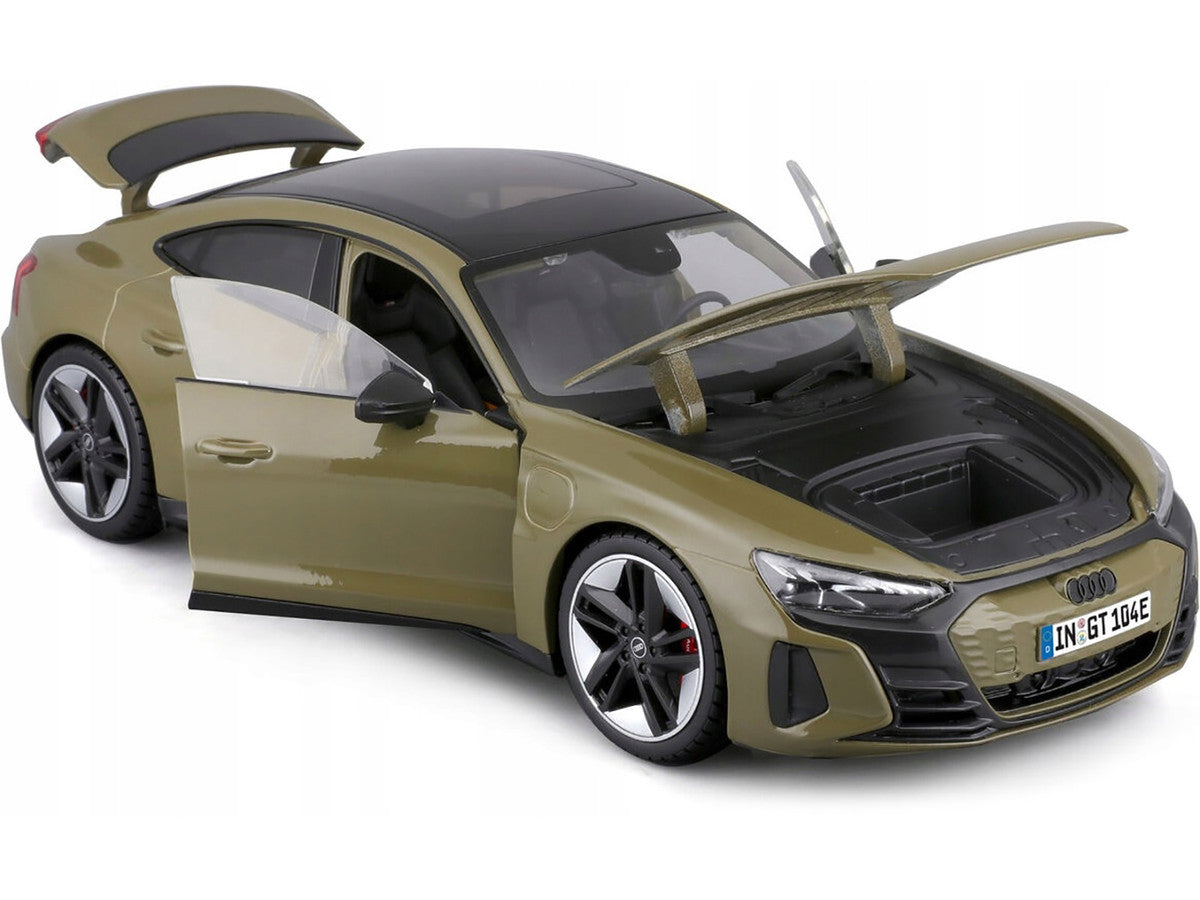 2022 Audi RS e-tron GT Dark Green with Sunroof 1/18 Diecast Model Car by Bburago LuxuryLifeWay Online Store