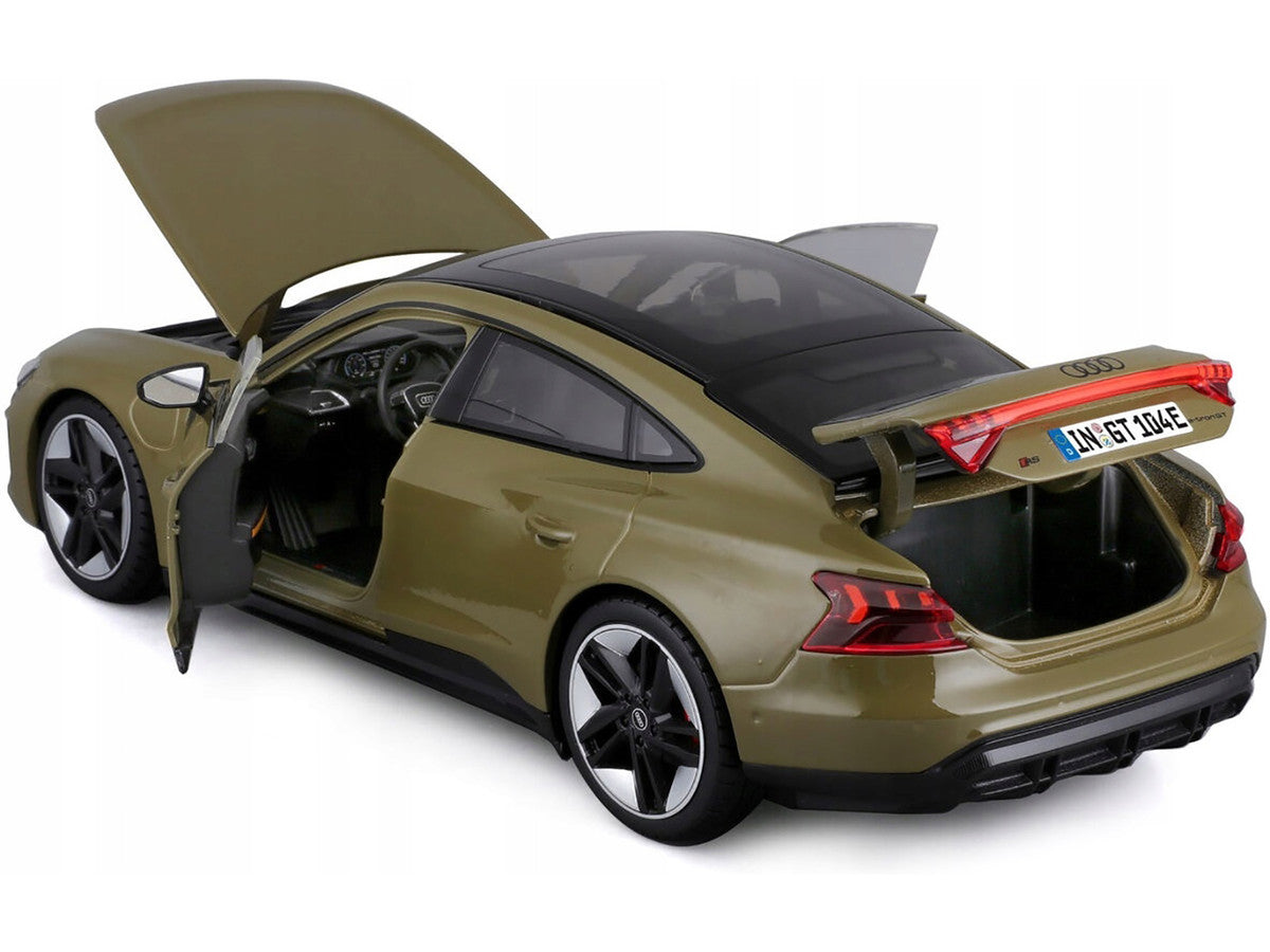 2022 Audi RS e-tron GT Dark Green with Sunroof 1/18 Diecast Model Car by Bburago LuxuryLifeWay Online Store