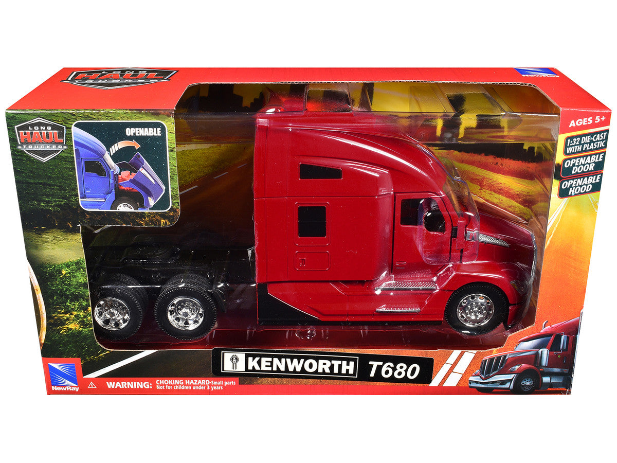 Kenworth T680 Truck Tractor Red "Long Haul Truckers" Series 1/32 Diecast Model by New Ray LuxuryLifeWay Online Store