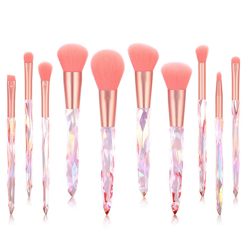 10 Crystal makeup brushes with diamond handle