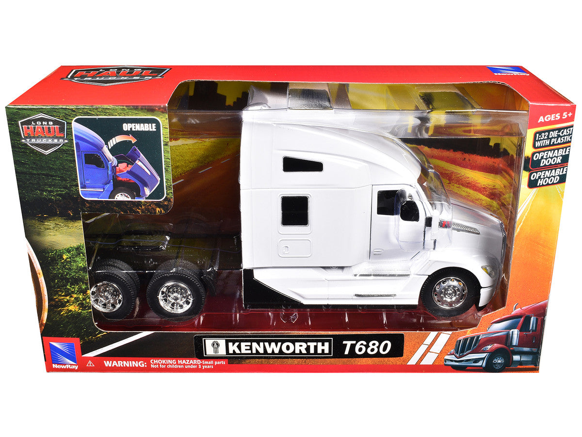Kenworth T680 Truck Tractor White "Long Haul Truckers" Series 1/32 Diecast Model by New Ray LuxuryLifeWay Online Store
