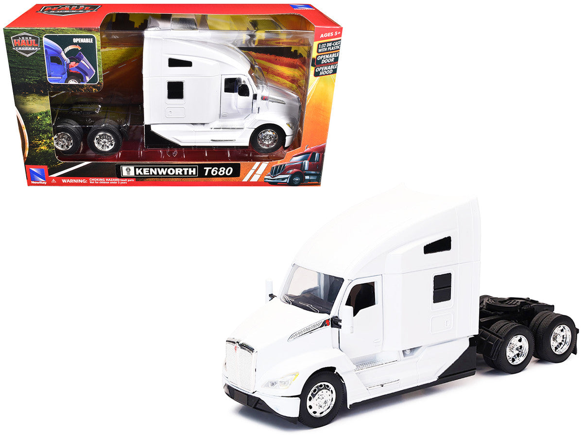 Kenworth T680 Truck Tractor White "Long Haul Truckers" Series 1/32 Diecast Model by New Ray LuxuryLifeWay Online Store