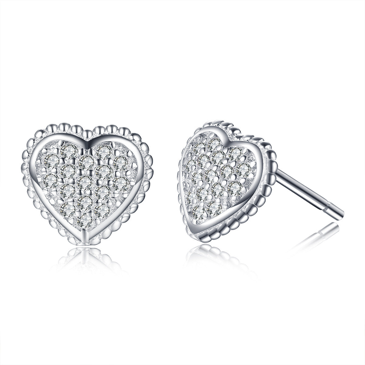 S925 Sterling Silver Heart Earrings LadyShow.Store