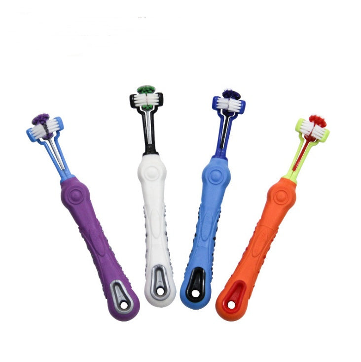 Three Sided Pet Toothbrush Dog Brush Bad Breath Tartar Teeth Care Pets Fashion