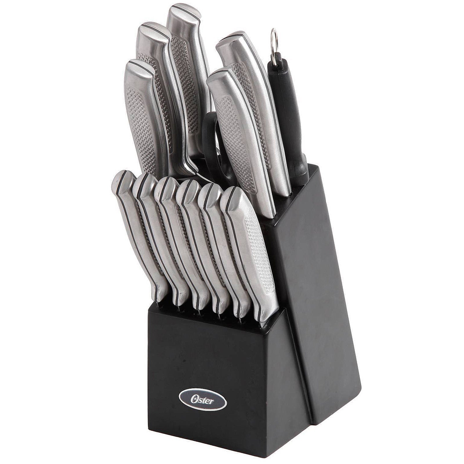Oster Edgefield 14 Piece Stainless Steel Cutlery Knife Set with Black Knife Block LuxuryLifeWay Online Store