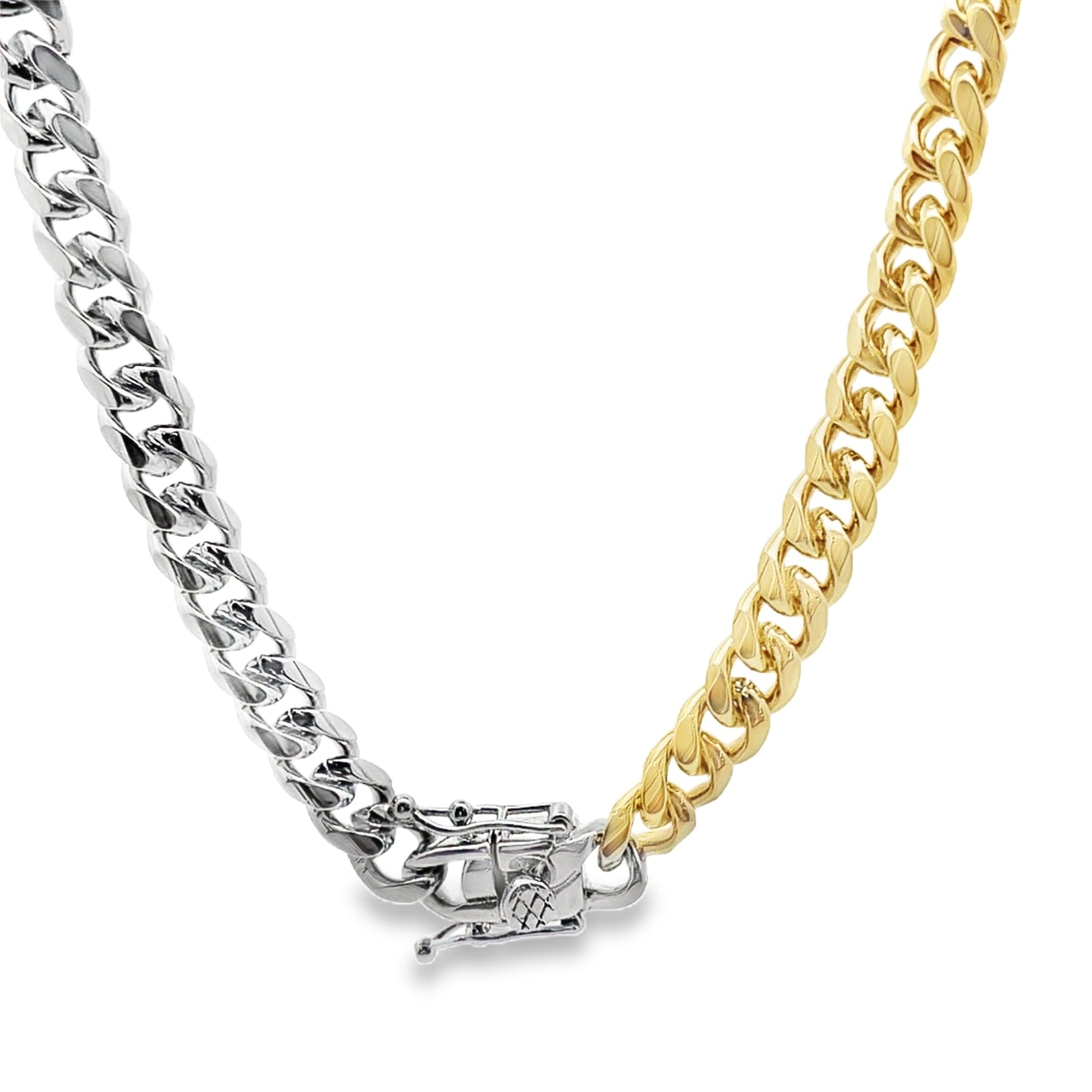 TWO TONED 7mm Cuban Curb Chain LuxuryLifeWay Online Store