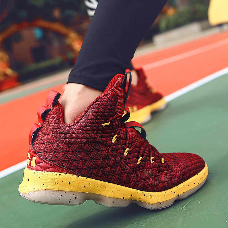 Shock-absorbing large size basketball shoes high to help outdoor sports shoes Best YouTube Store