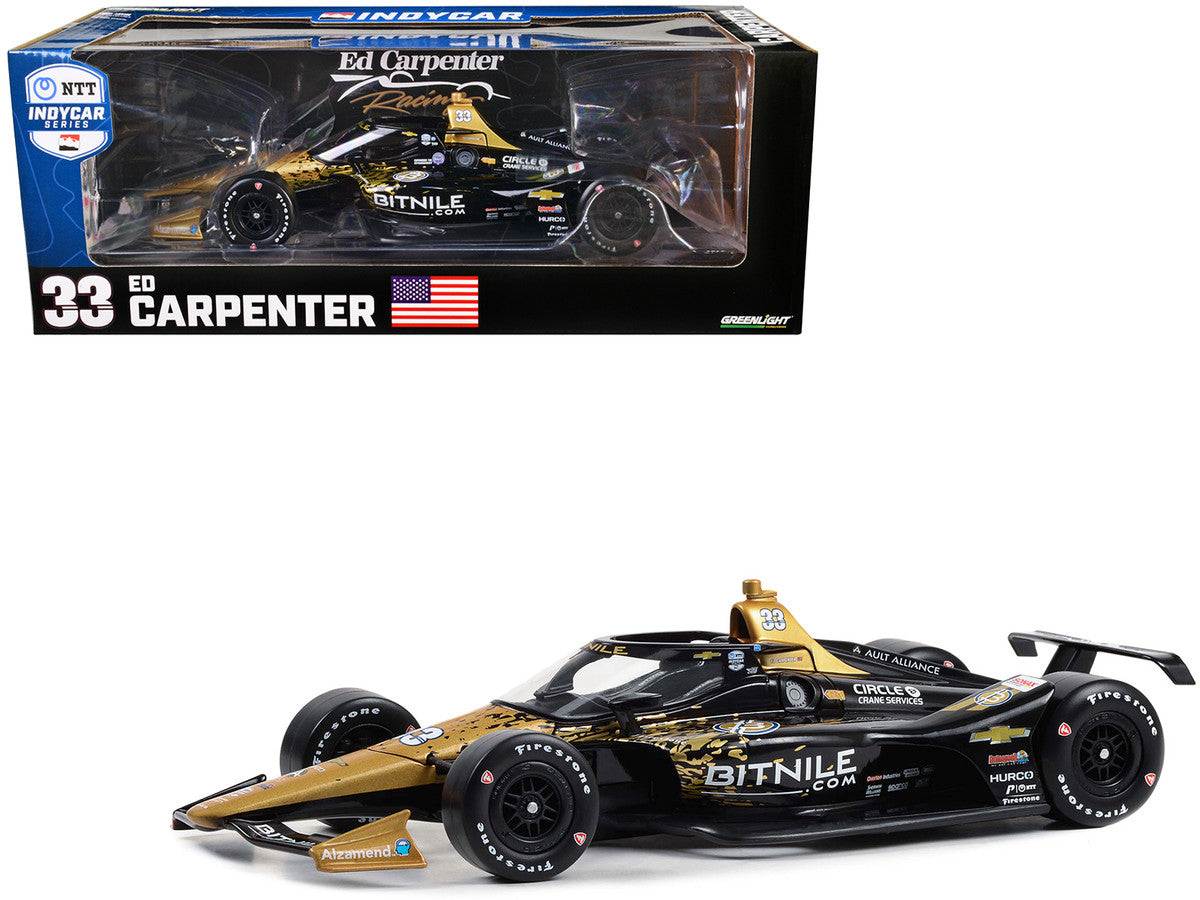 Dallara IndyCar #33 Ed Carpenter "Bitnile" Ed Carpenter Racing "NTT IndyCar Series" (2023) 1/18 Diecast Model Car by Greenlight LuxuryLifeWay Online Store